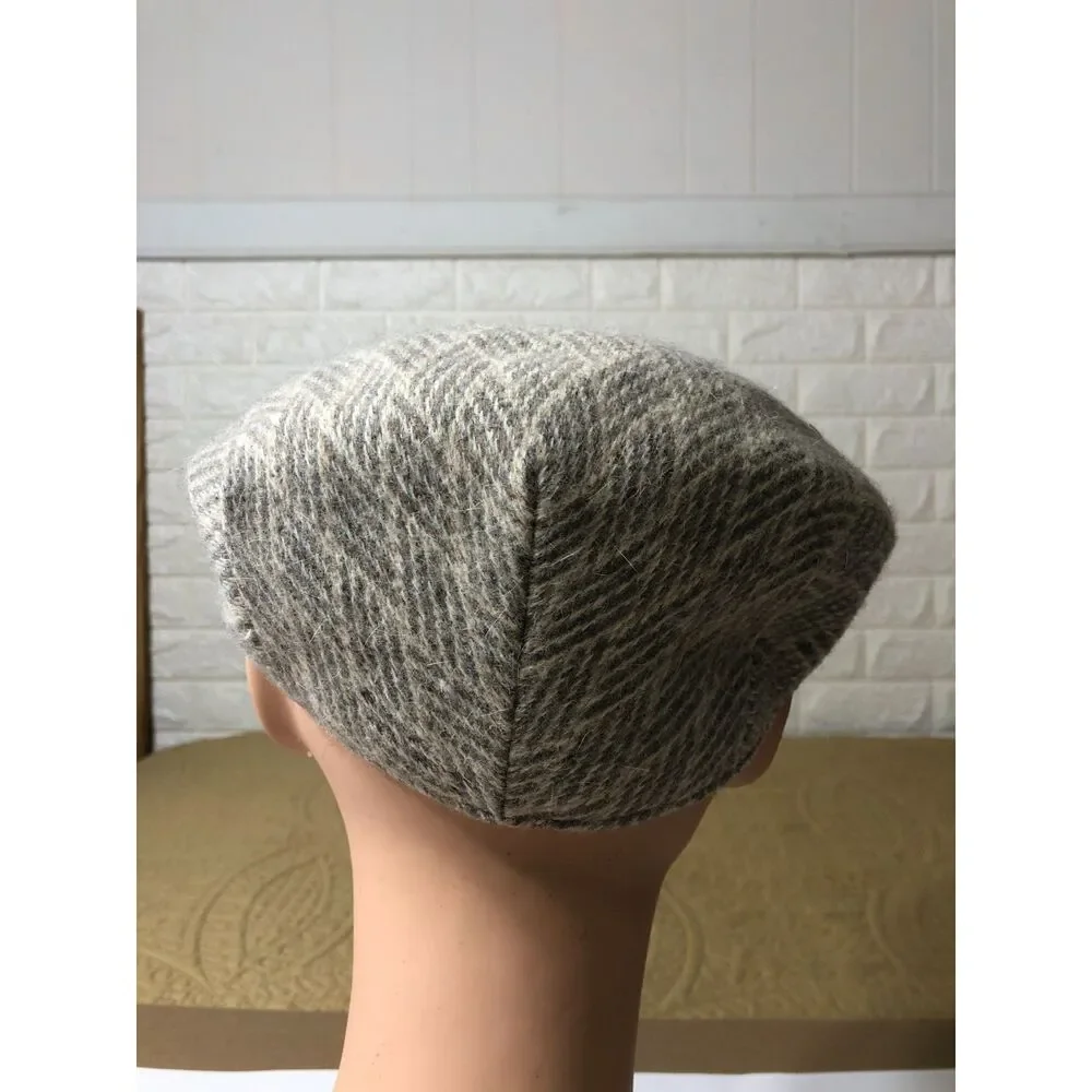 Vtg 90s Kangol Galway Wicker Flat Cap Ivy Driving Hat Wool Angora Eclectic Sz XL